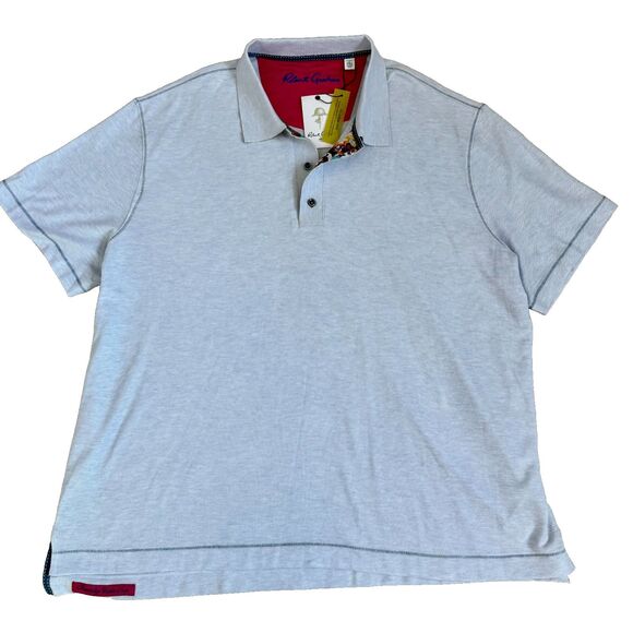 Robert Graham Light Blue Polo Shirt NEW Men’s 3XL Classic Fit Short Sleeve FLAW - Picture 1 of 9